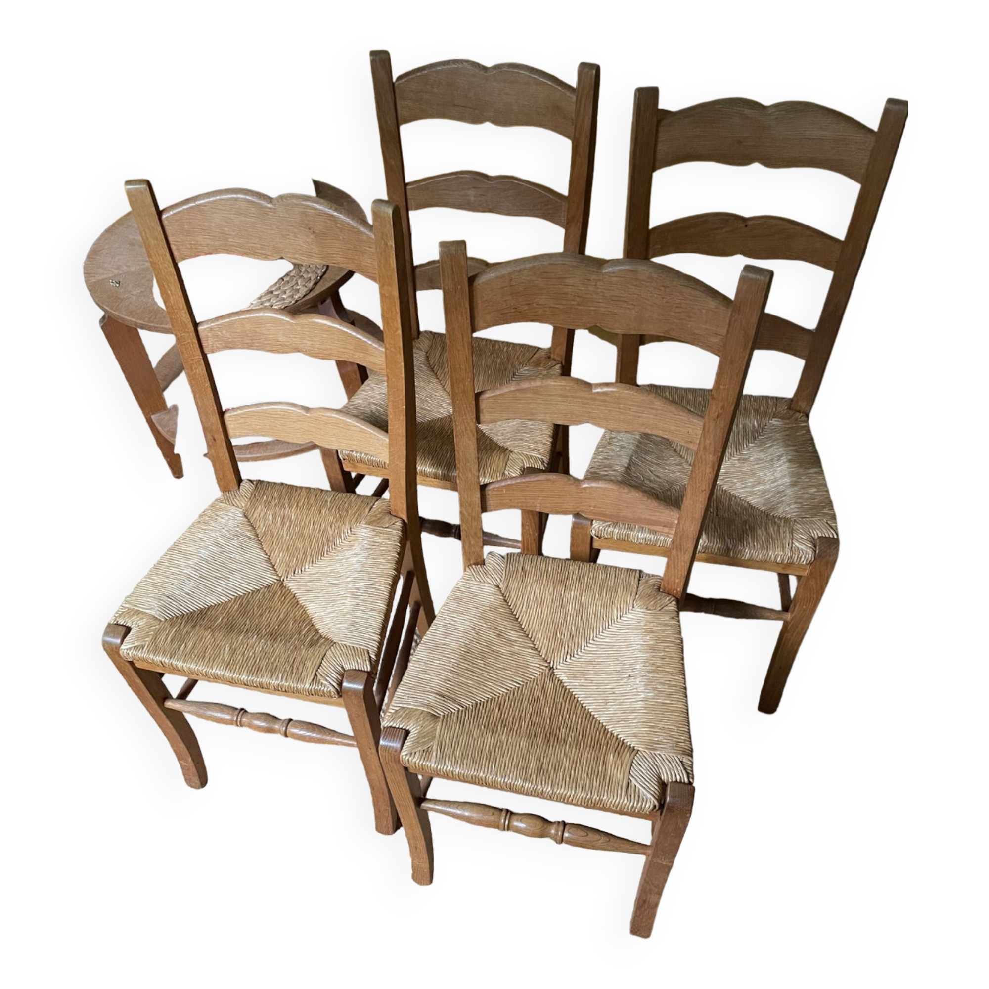 4 straw chairs