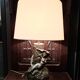 Lamp signed L. Moreau in brushed metal.