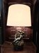 Lamp signed L. Moreau in brushed metal.