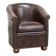 luxury dark leather club chair with English-style ball feet