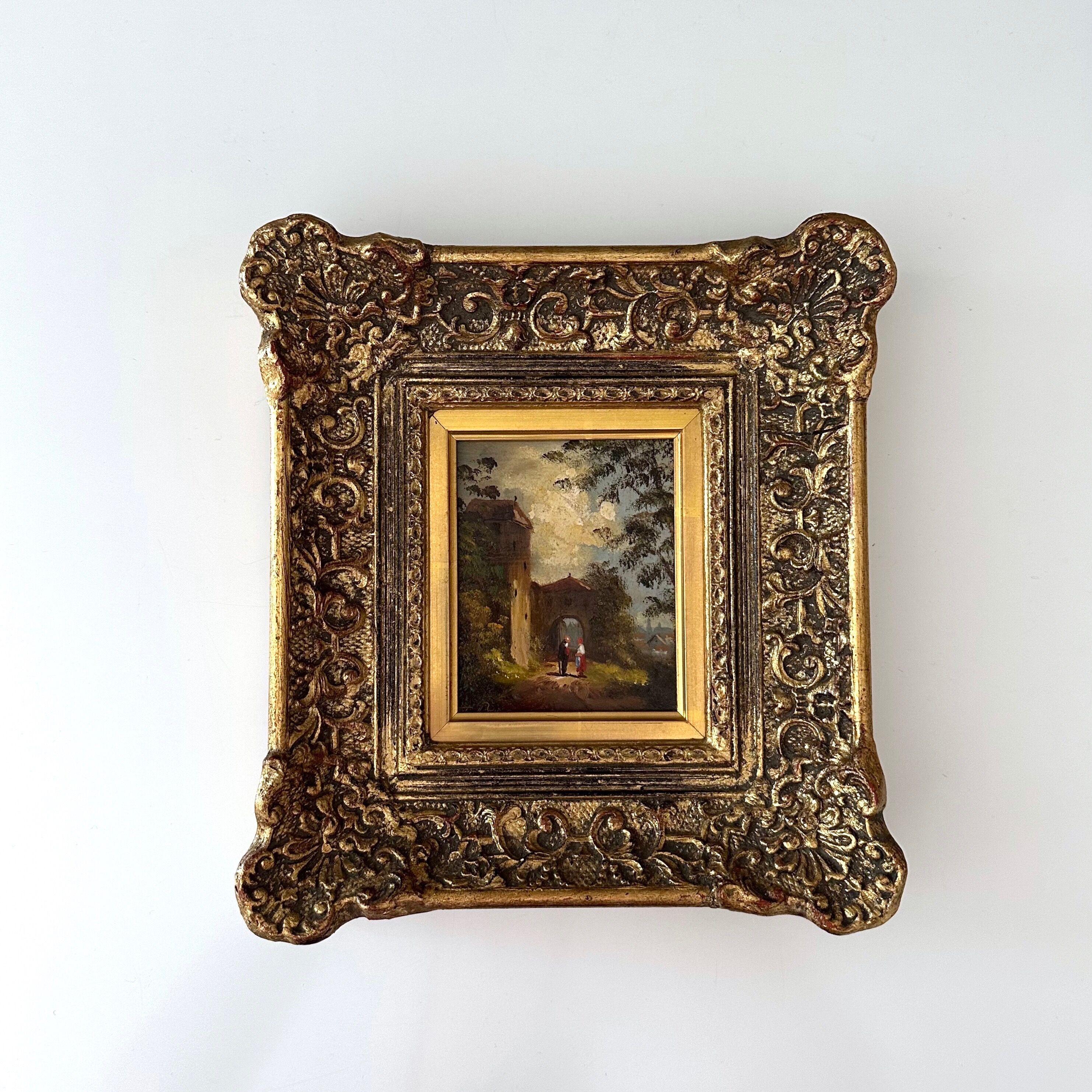 HEINRICH BERGER, original oil painting framed, landscape image