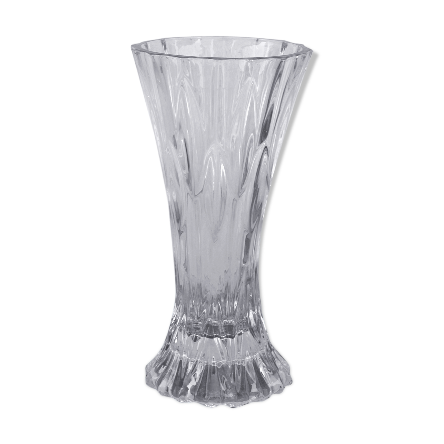 Striated glass vase