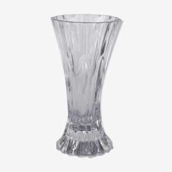 Vase en verre strié