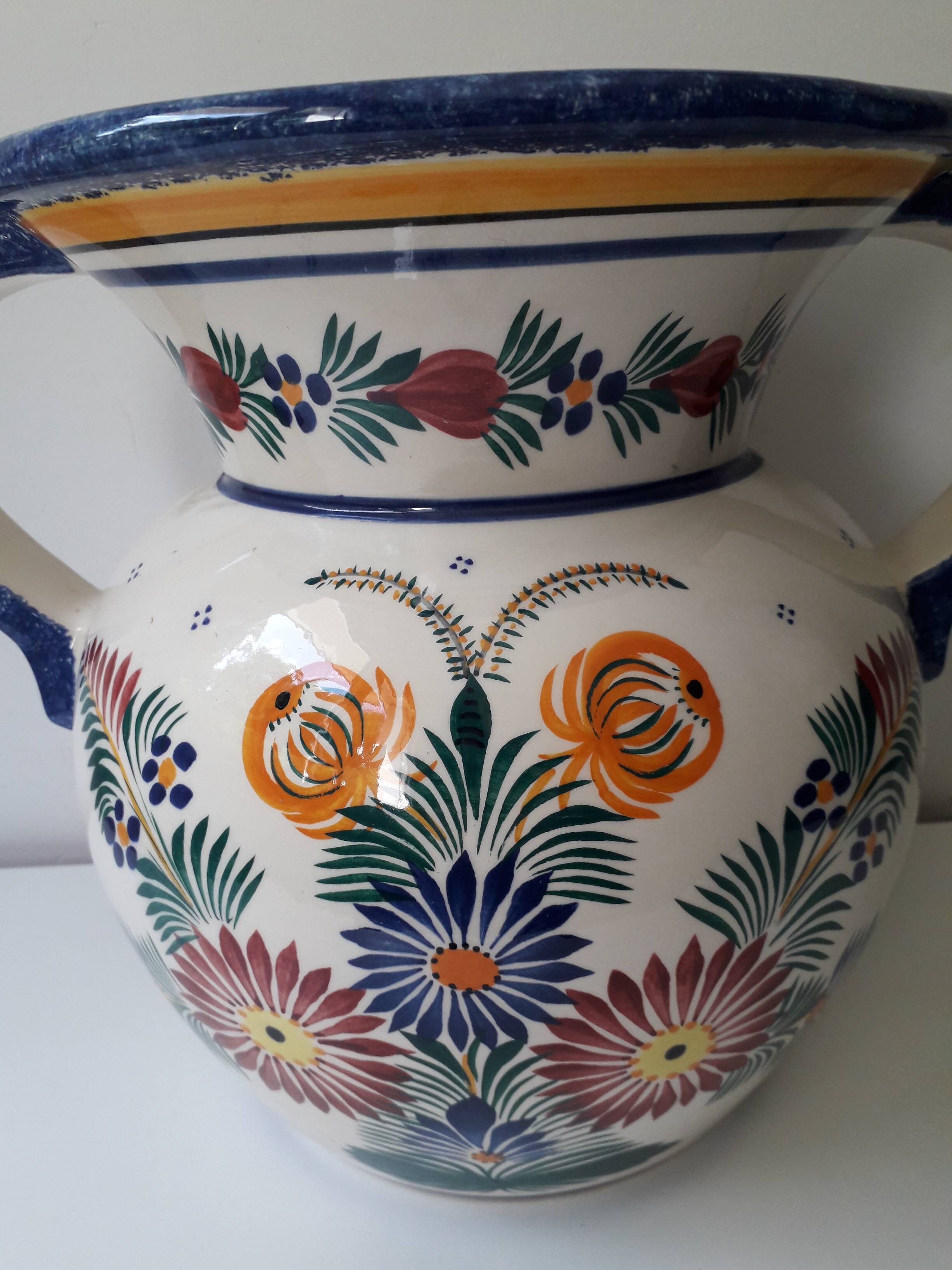 Large HB Henriot Quimper vase