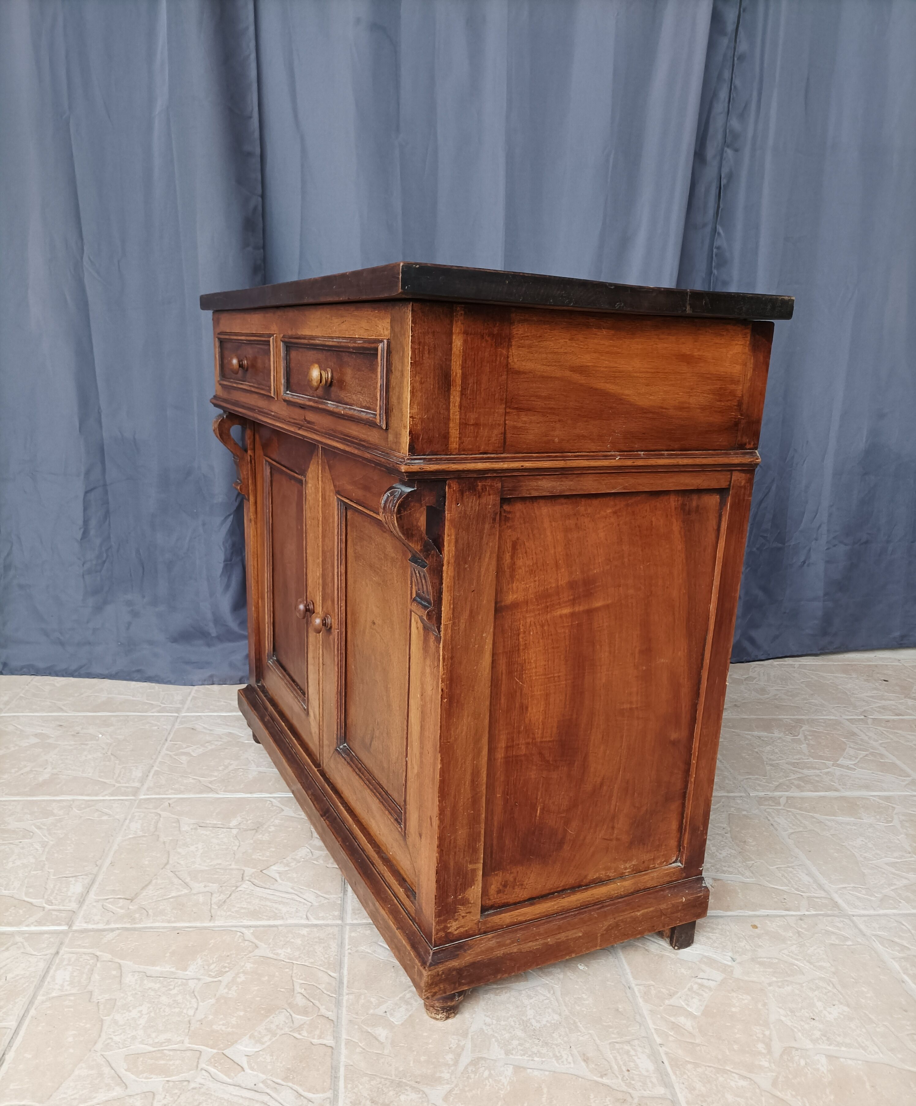 Low walnut sideboard
