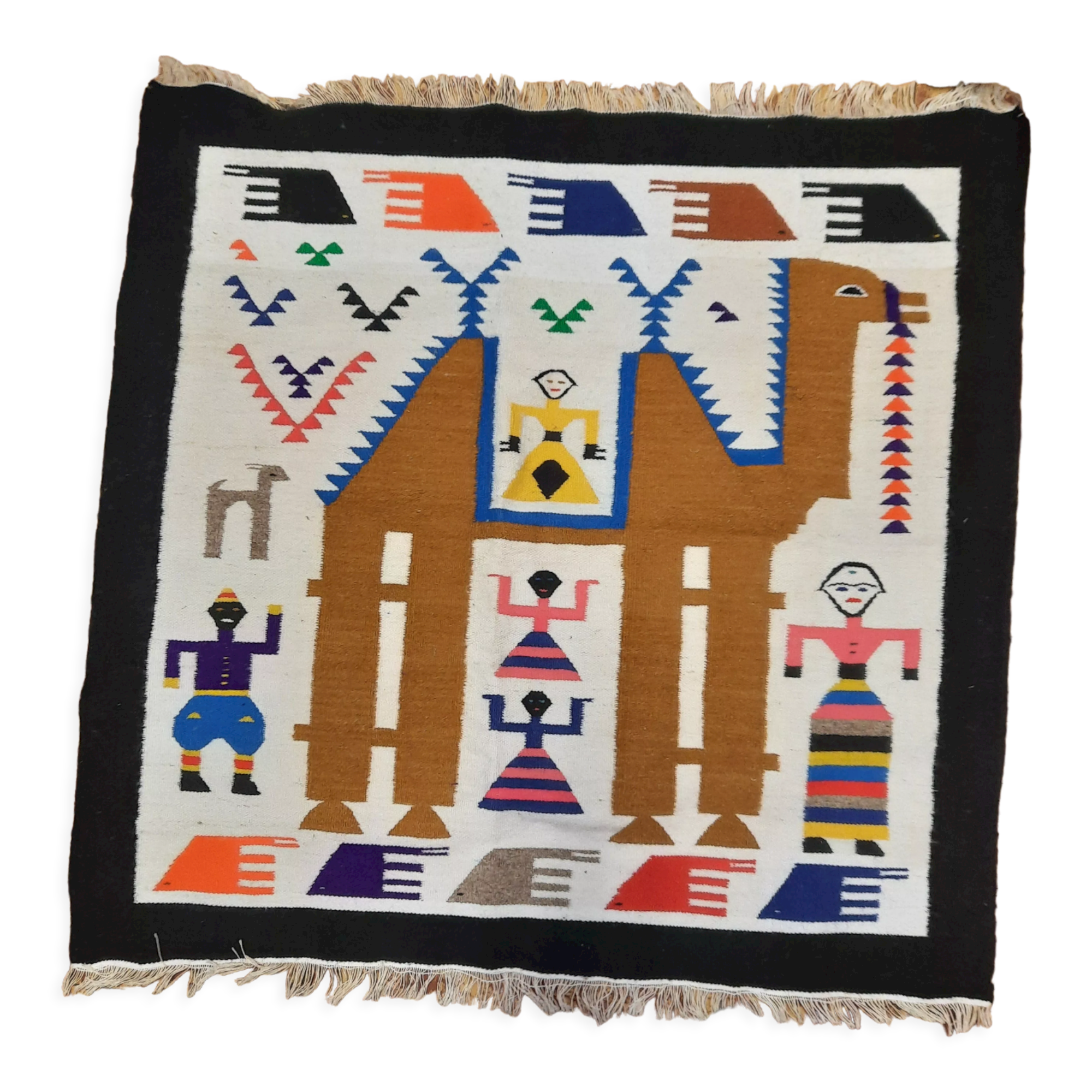 Kilim ethnic carpet, 89 cm