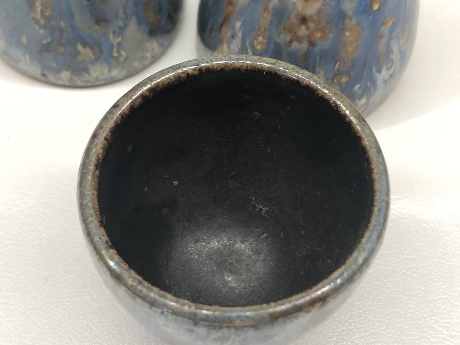 3 stoneware bowls, salted and flamed by Marcellus Aubry