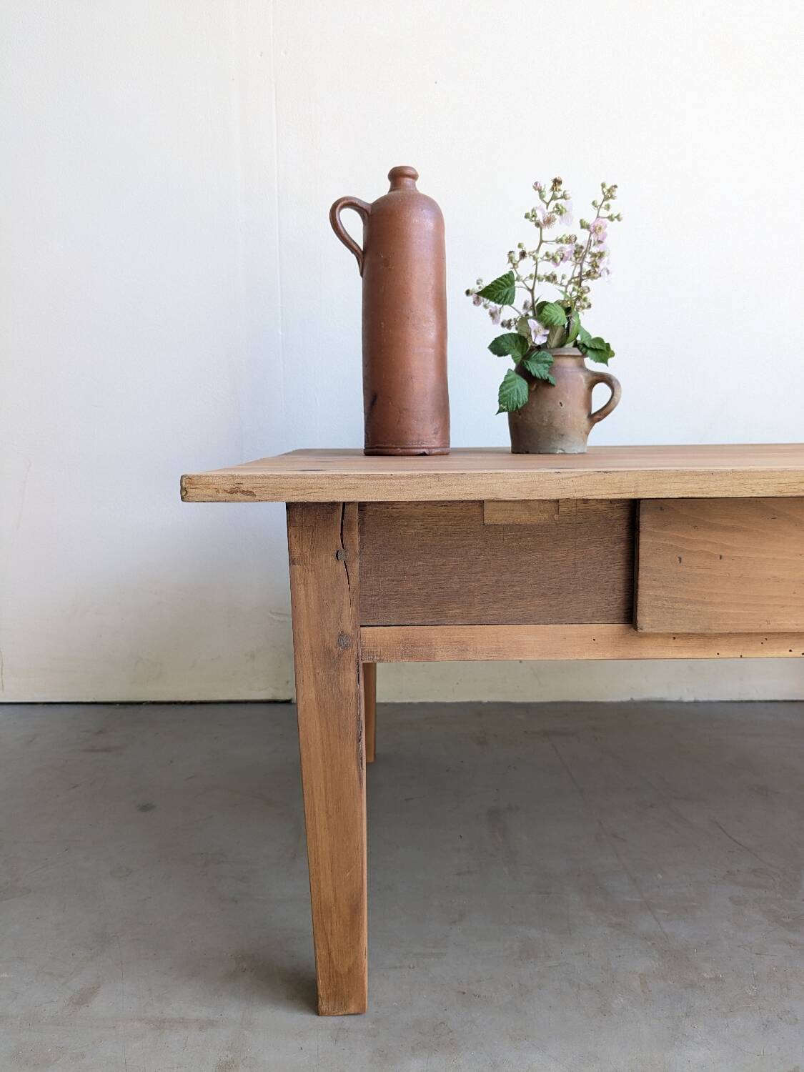 Farmhouse coffee table with drawer