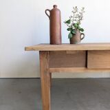 Farmhouse coffee table with drawer