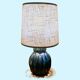 Lamp, Alphonse CYTHÈRE base, flamed stoneware RAMBERVILLIERS and fabric shade.
