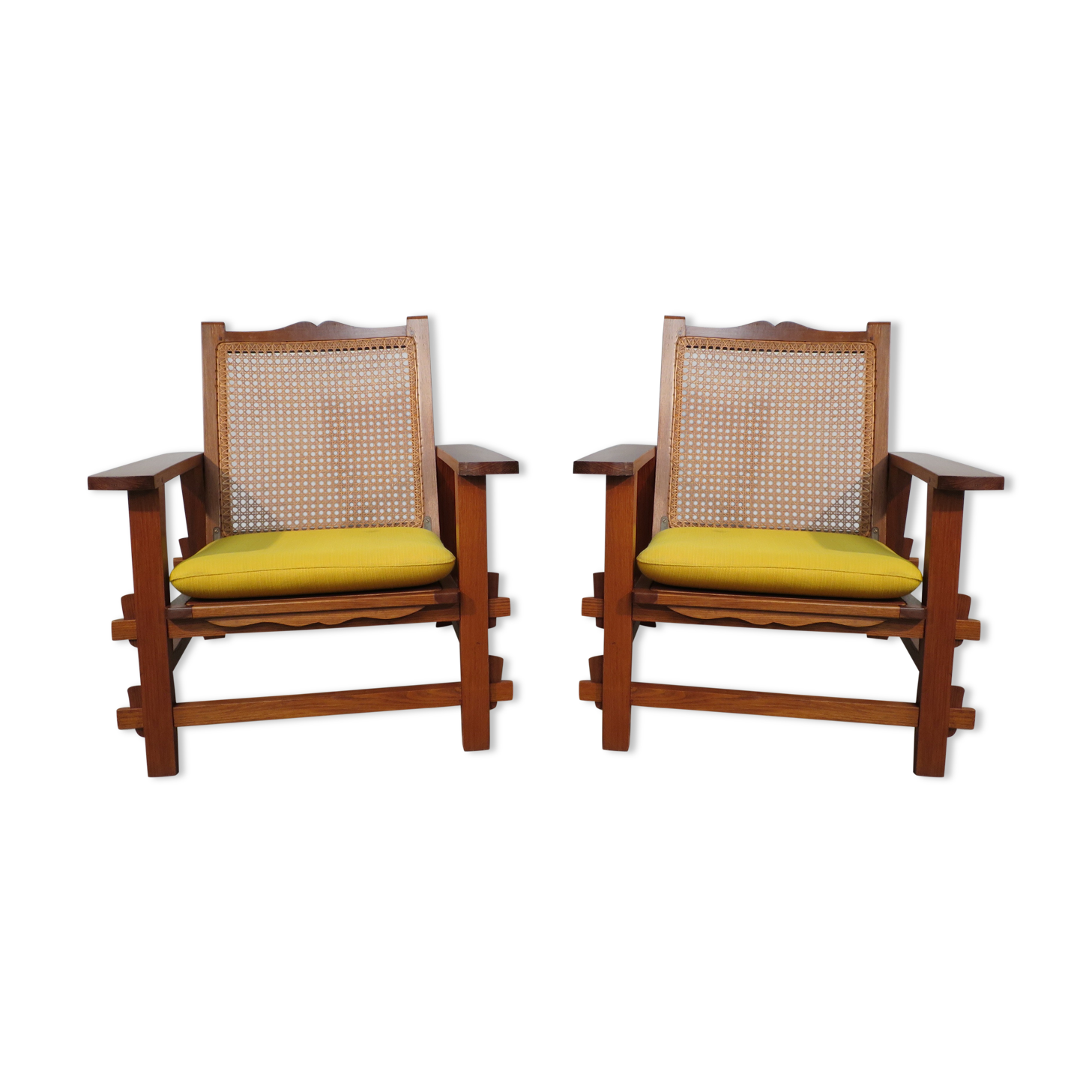 Colonial-style armchairs