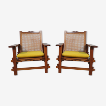 Colonial-style armchairs