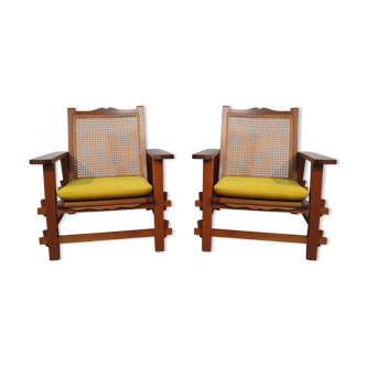 Colonial-style armchairs
