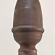 Pair of sculptural cast iron chenets with twisted heads