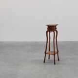 Art Deco tall pedestal in oak with 2 levels, France ca. 1915