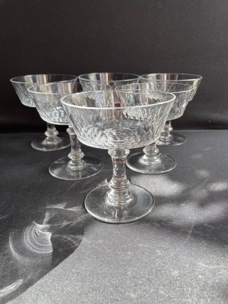 6 Coupes à champagne Baccarat Champigny