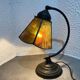 Art Deco table lamp with a glass paste shade