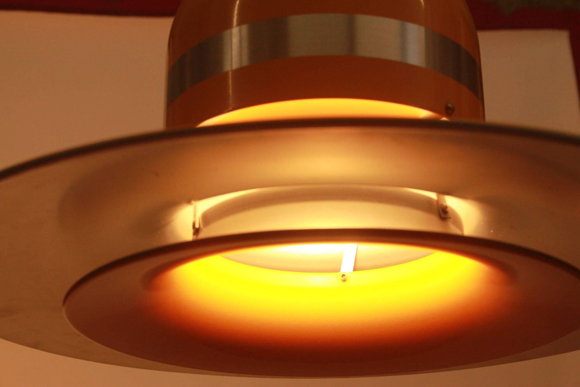 1970s ceiling lamp in yellow, Space Age