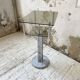 80s glass and marble console