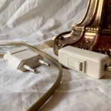 Lampe à poser vintage en cuivre doré