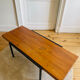 Table basse pin et métal vintage