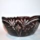 Saint-Louis Crystal Salad Bowl? Lined with Red Bordeaux Overlay Floral