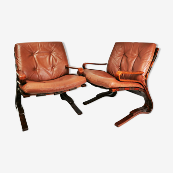 2 Leather armchairs