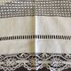Embroidered white linen tablecloth, square