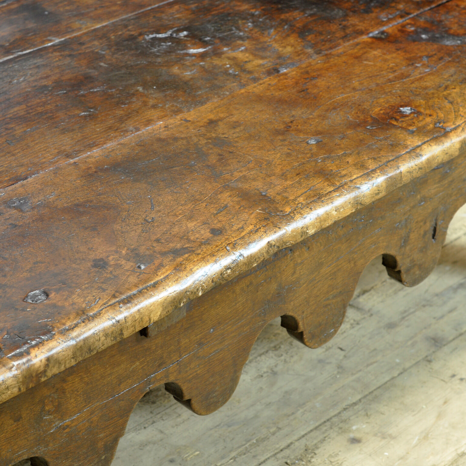 Antique walnut bench, Southern France / Northern Spain, 17th–18th century