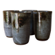 Set of 4 glazed stoneware mugs signed by Thierry and Chantal Robert.