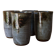 Set of 4 glazed stoneware mugs signed by Thierry and Chantal Robert.