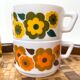 Vintage lotus arcopal coffee cups
