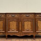 Louis XV style curved sideboard in walnut and elm