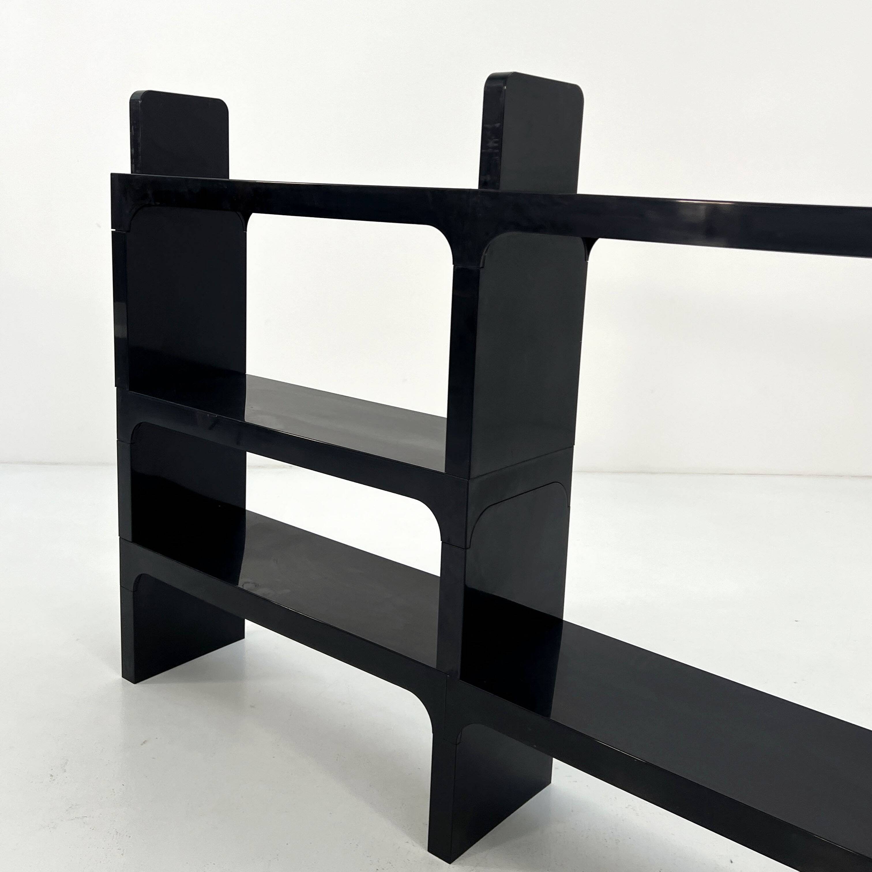 Modular black shelf by Olaf Von Bohr for Kartell, 1970