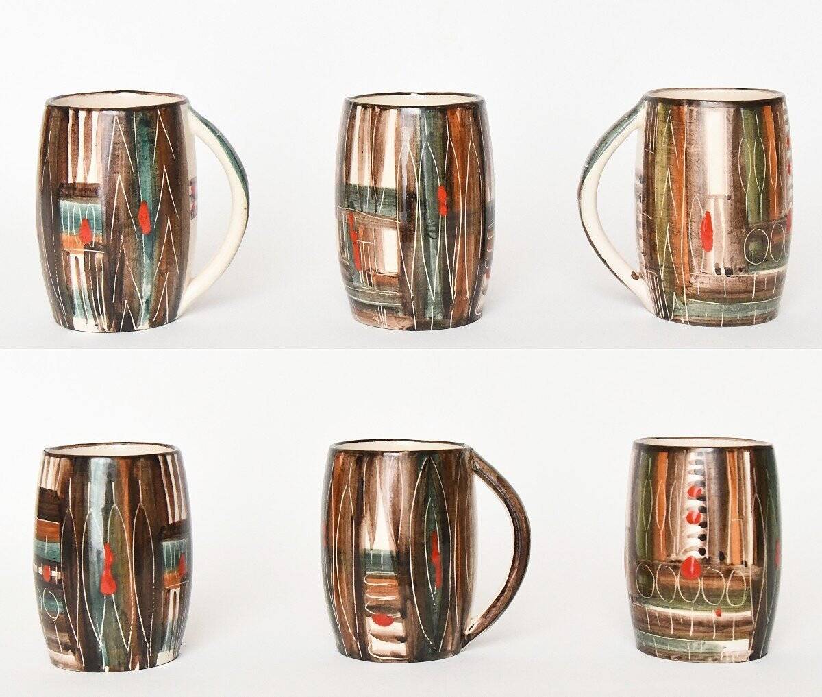 Vintage orangeade service in ceramic by "Fenice" from Albisola.