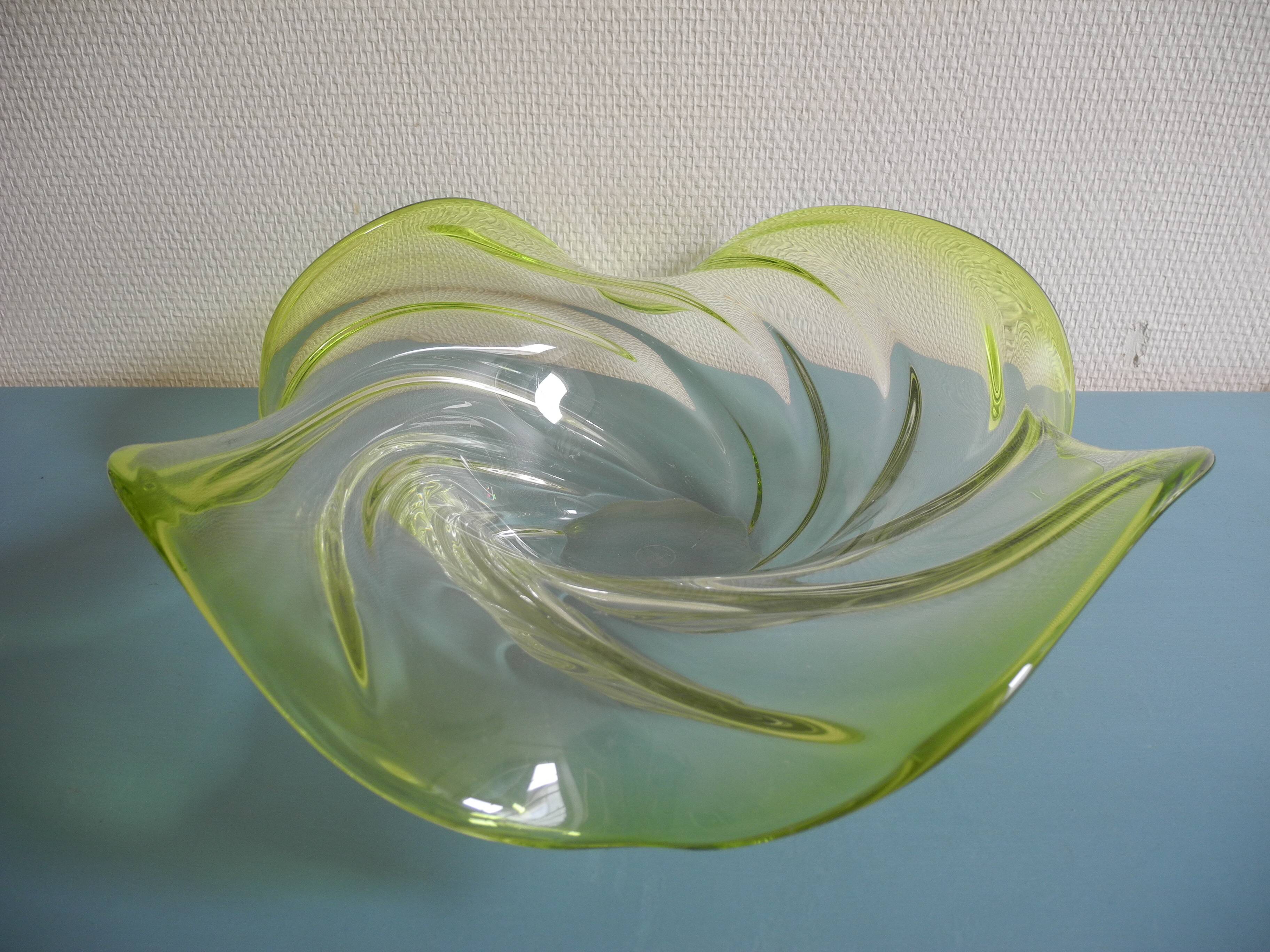 Large crystal art cup vannes deco vintage french crystal cup