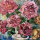 Oil on canvas still life with roses signed 20th century.