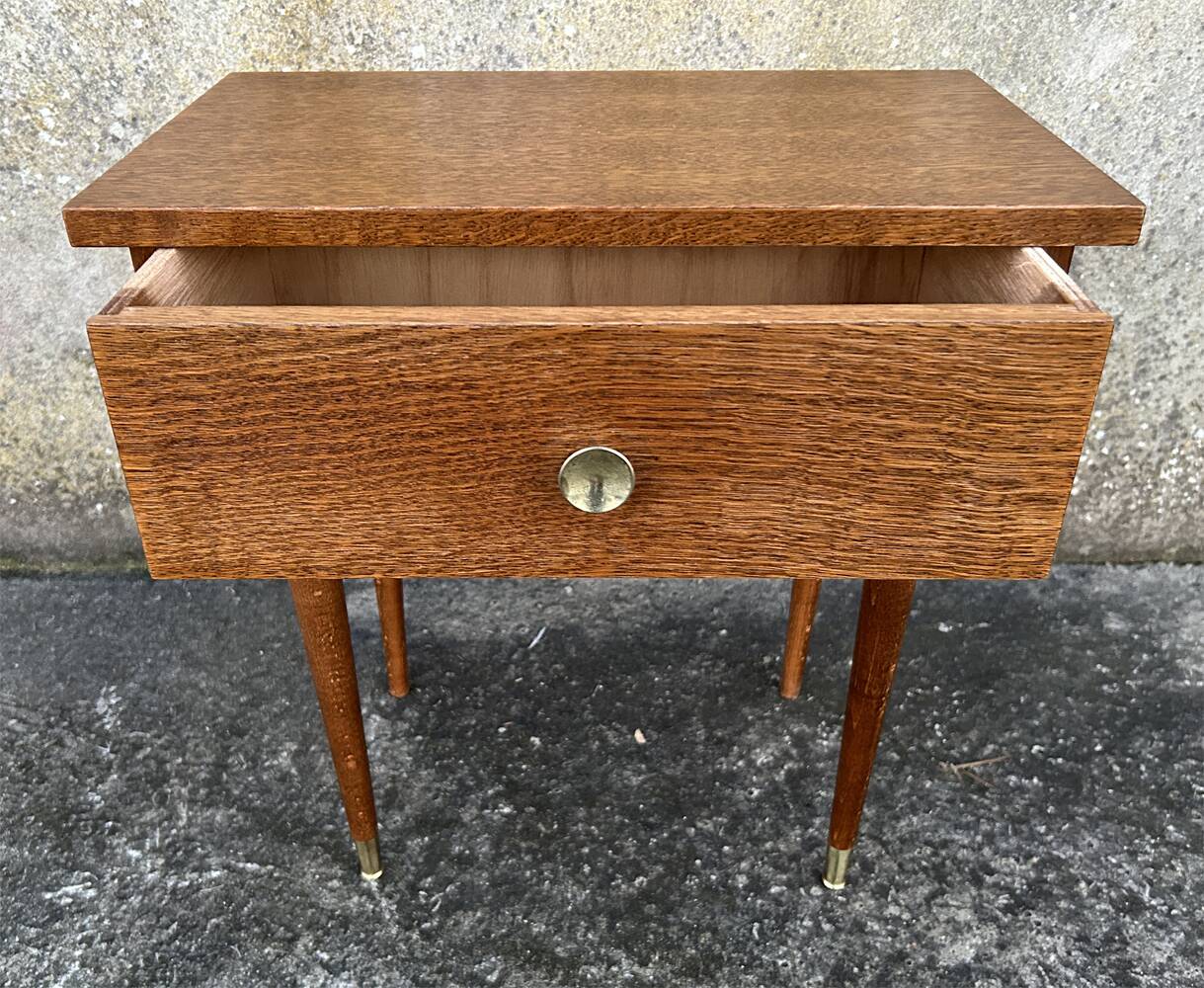 Paire de tables de nuit bois, vintage, années 60