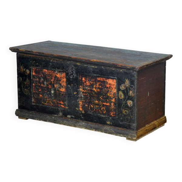 Coffre de mariage d'art populaire, vers 1850