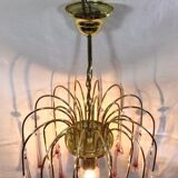 Murano chandelier pink crystal drops