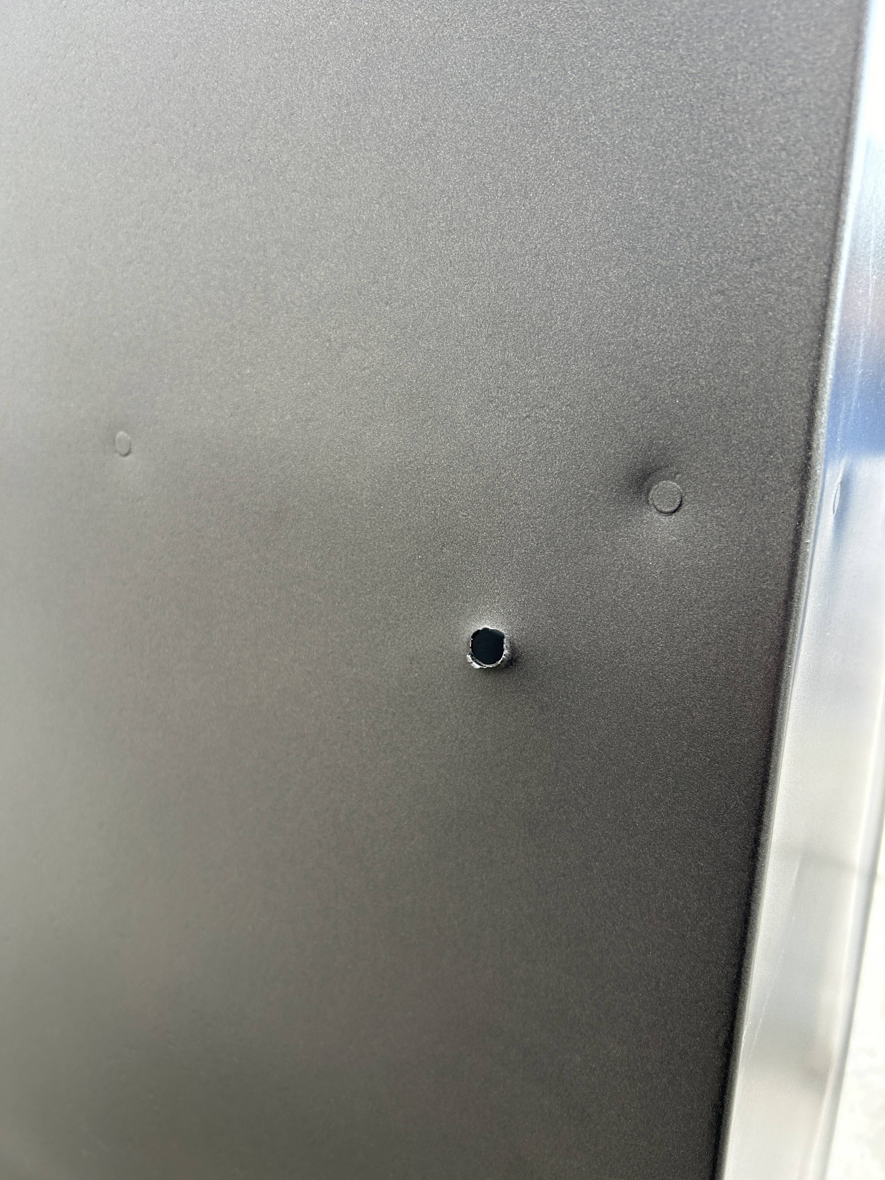 Metal kitchen cabinet, aluminum marshal's baton handles; 1950s