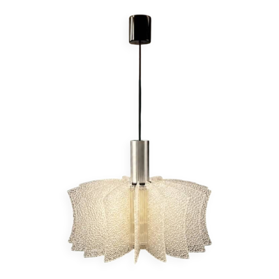 Suspension allemande Space Age en aluminium et plastique texturé – années 1970