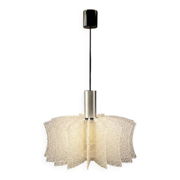 Suspension allemande Space Age en aluminium et plastique texturé – années 1970