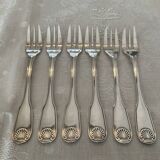 6 dessert forks. Christofle . Model Vendôme/shell