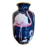 Vase flamants roses en porcelaine de Limoges