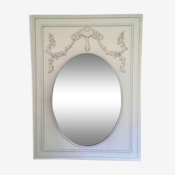 Miroir ovale cadre bois