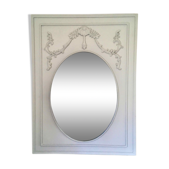 Oval mirror wood frame