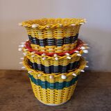 Set of 4 vintage scoubidou vases