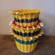 Lot de 4 vases en scoubidou vintage