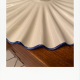 Blue and white pleated ceramic suspension